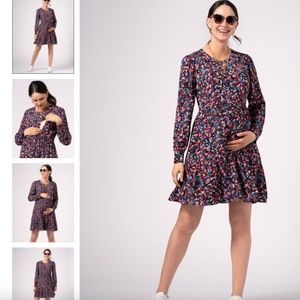 Floral Tiered Maternity & Nursing Dress